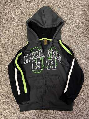 Vintage Makaveli Branded 1971 Boys Tupac Shakur Full Zip Sherpa Lined Hoodie Siz